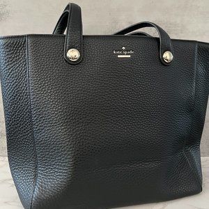 Black Kate Spade Pebbled Leather Tote